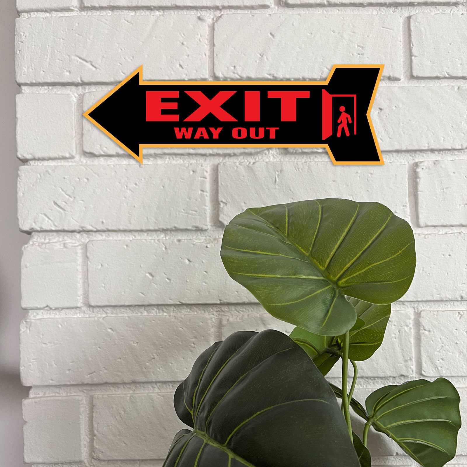 Arrow Shape Exit Way Out 12×4&Prime; Wall or Door Sign | Public Signage