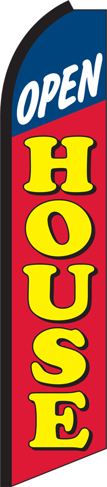 Open House 15&prime; Tall Swooper Flag & Pole Kit Feather Super Banner
