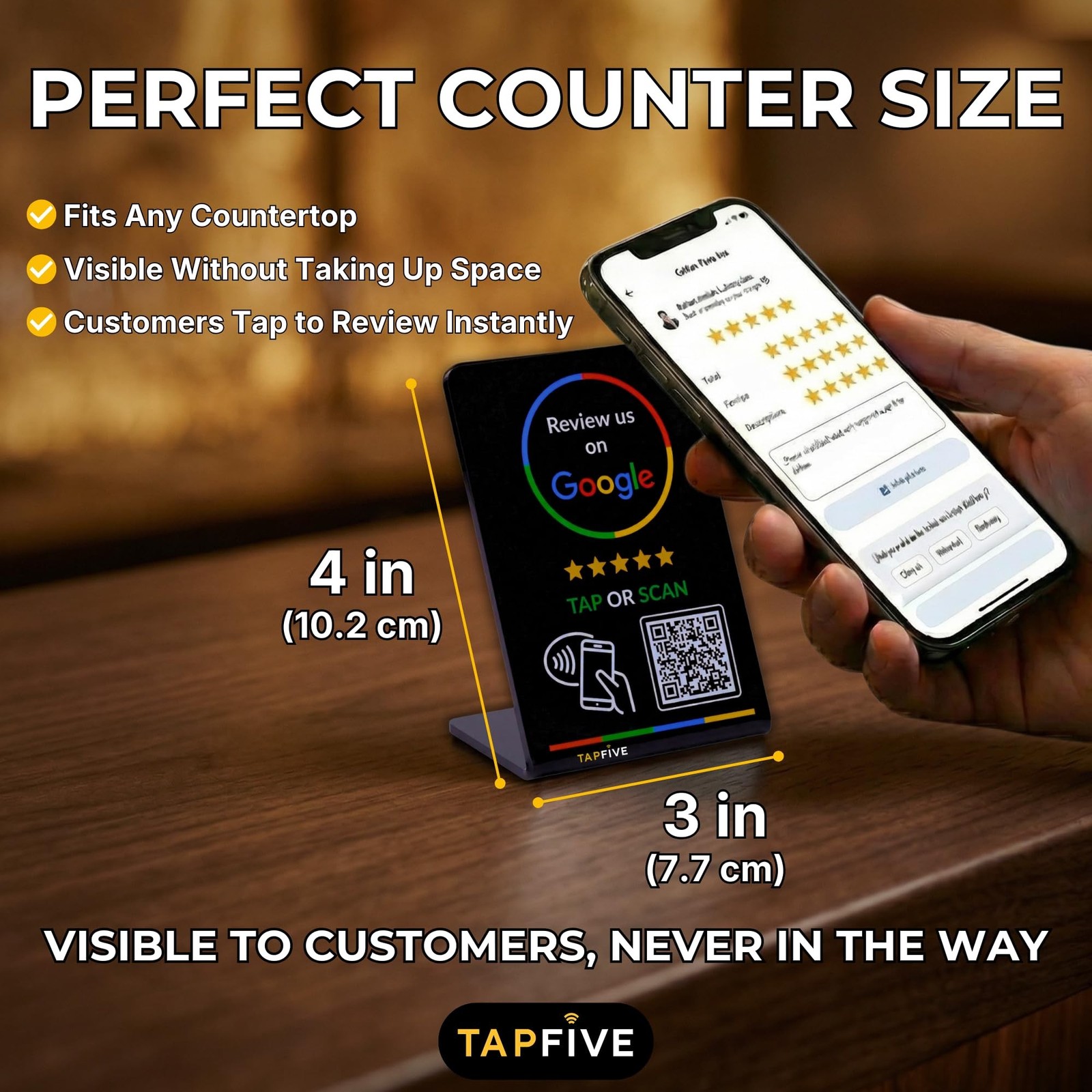 Google Review Stand NFC Tap & QR Code Sign for Restaurants, Salons, Retail & …