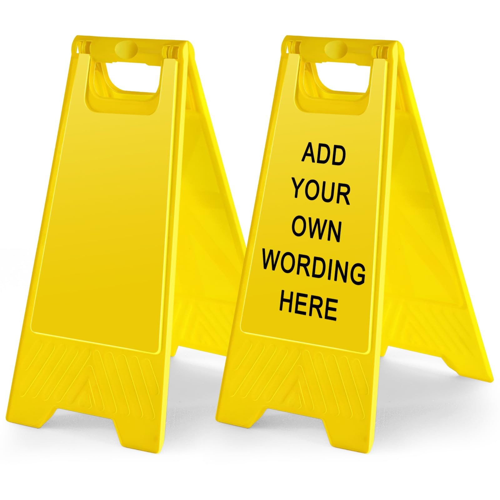 2 Pack 24&Prime; Height Blank Floor Sign Yellow A-frame Foldable Caution Sign Stick…