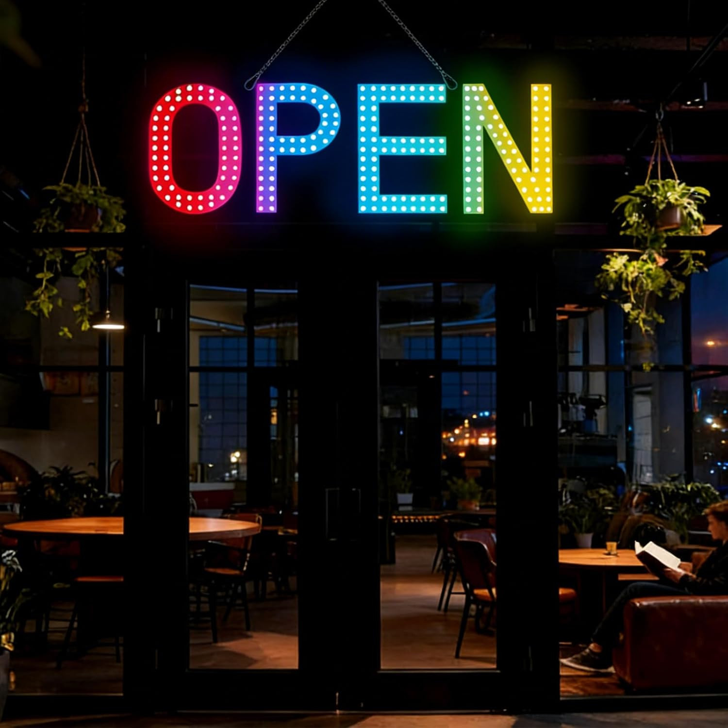 Super Bright Multi-Color LED Open Sign for Stores & Restaurants – 40&Prime; x 14