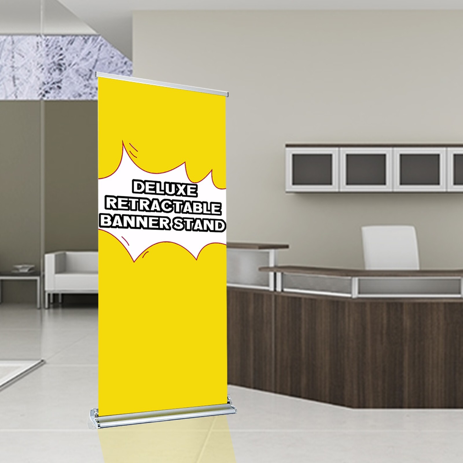 Deluxe Adjustable Banner Stand 18&Prime;24&Prime; 33½ » 36&Prime; 48&Prime; 60&Prime;x65-90&Prime; Wide-base