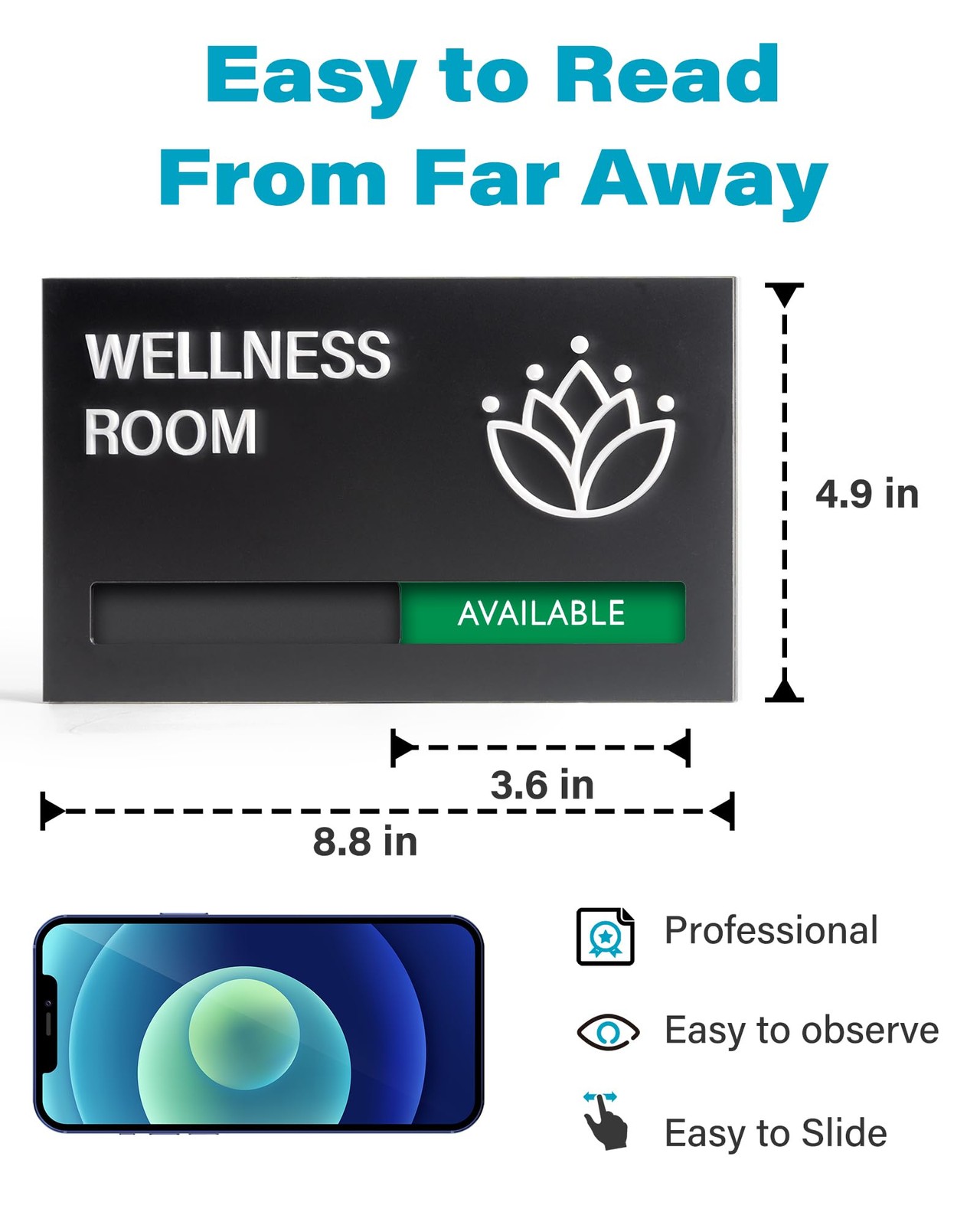 Wellness Room Do Not Disturb Privacy Slide Door Sign In Use Available Slider