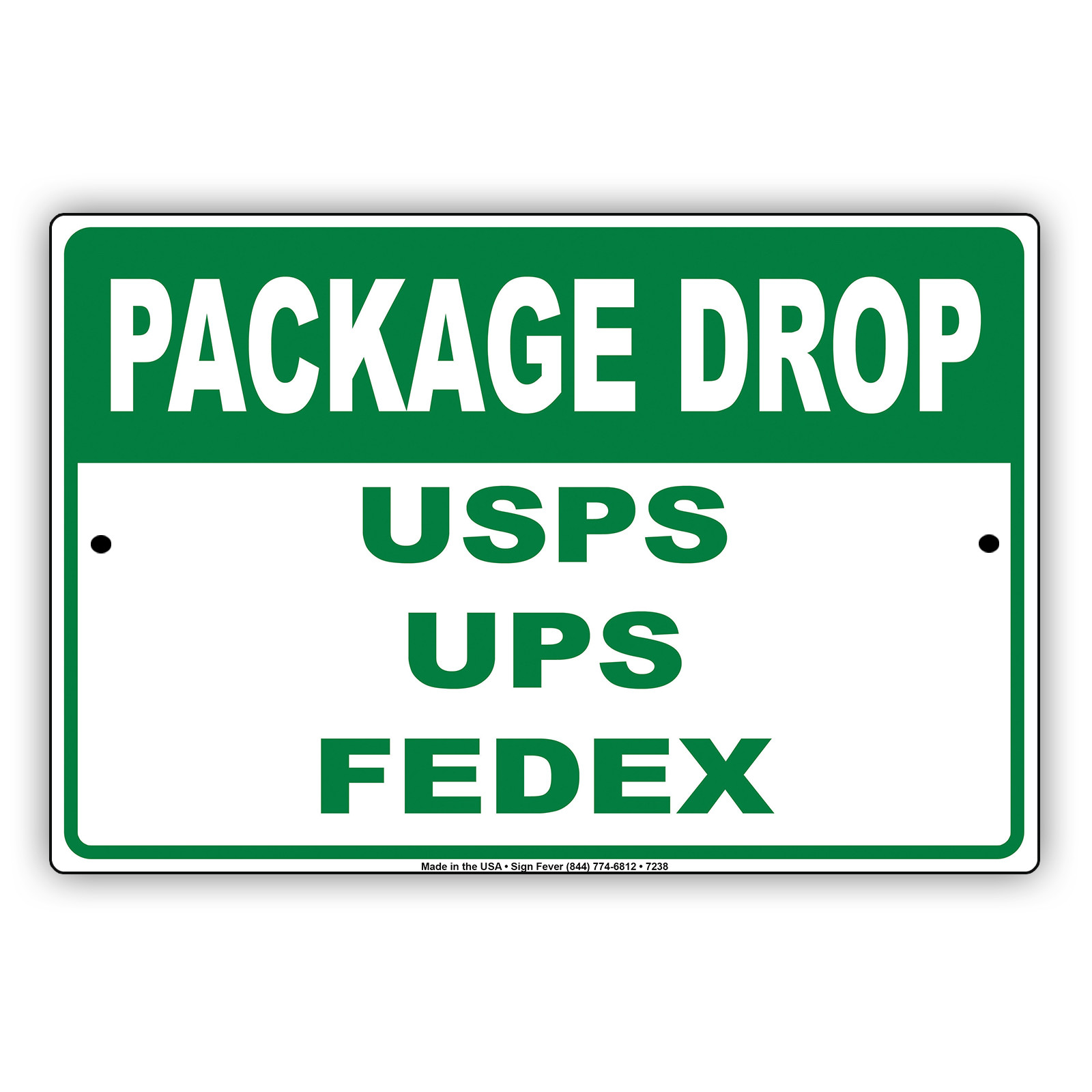 Package Drop UPS FedEx Mail Post Man Delivery Guy Aluminum Metal Sign