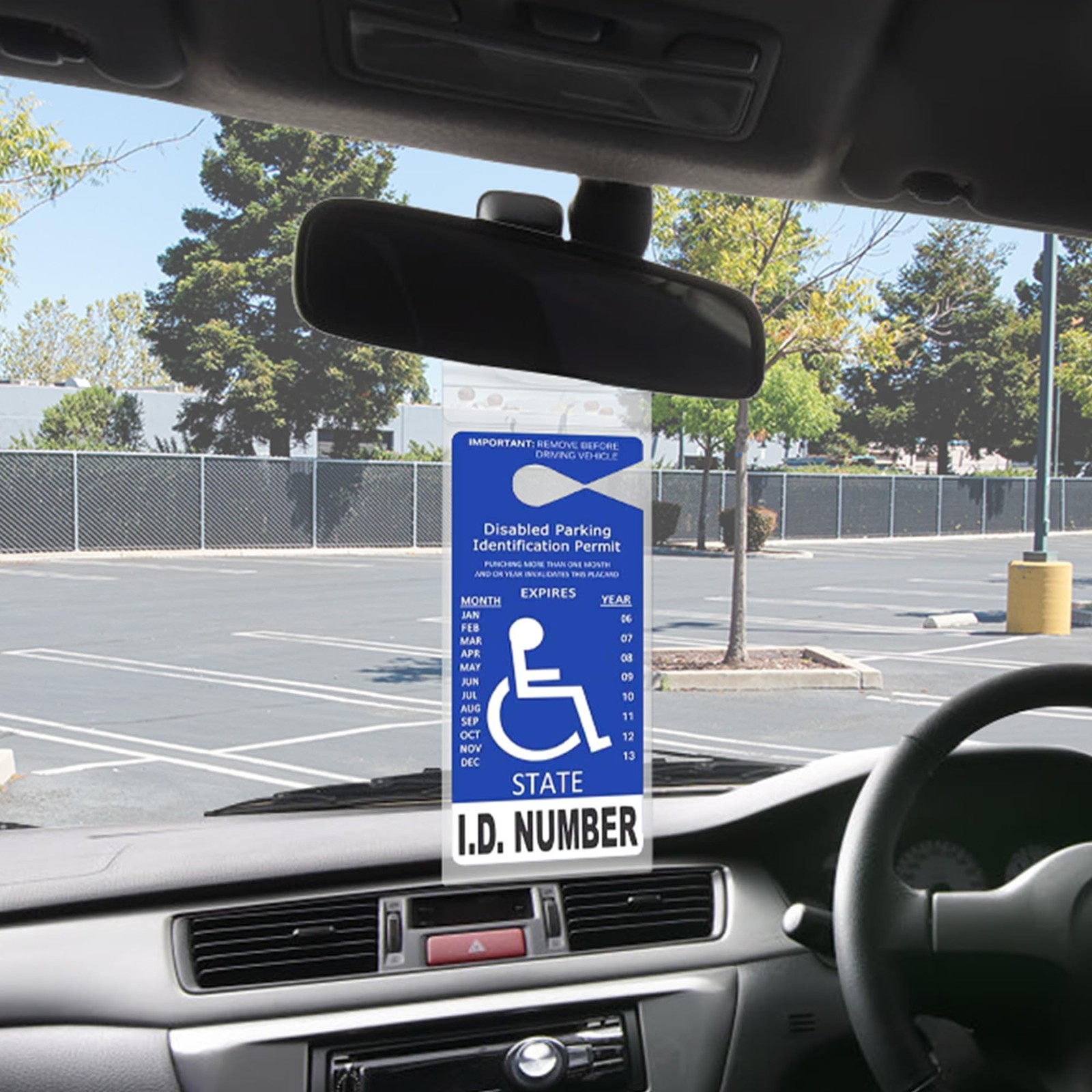 LotFancy Handicap Placard Holder, Ultra Transparent Disabled Pack of 2, clear