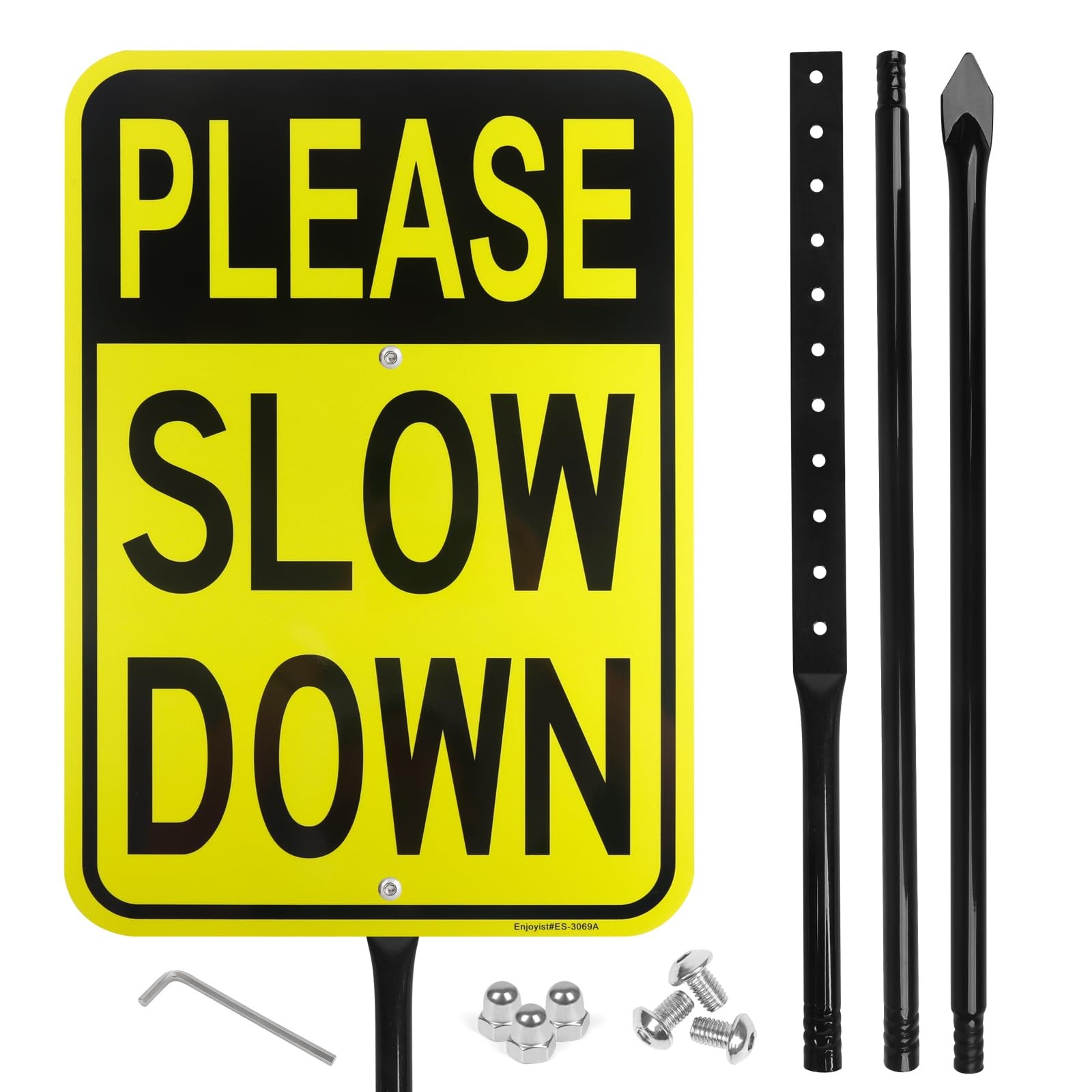 Reflective UV Protected Weatherproof Please Slow Down Aluminum Sign 17&Prime;x12&Prime; 54&Prime;