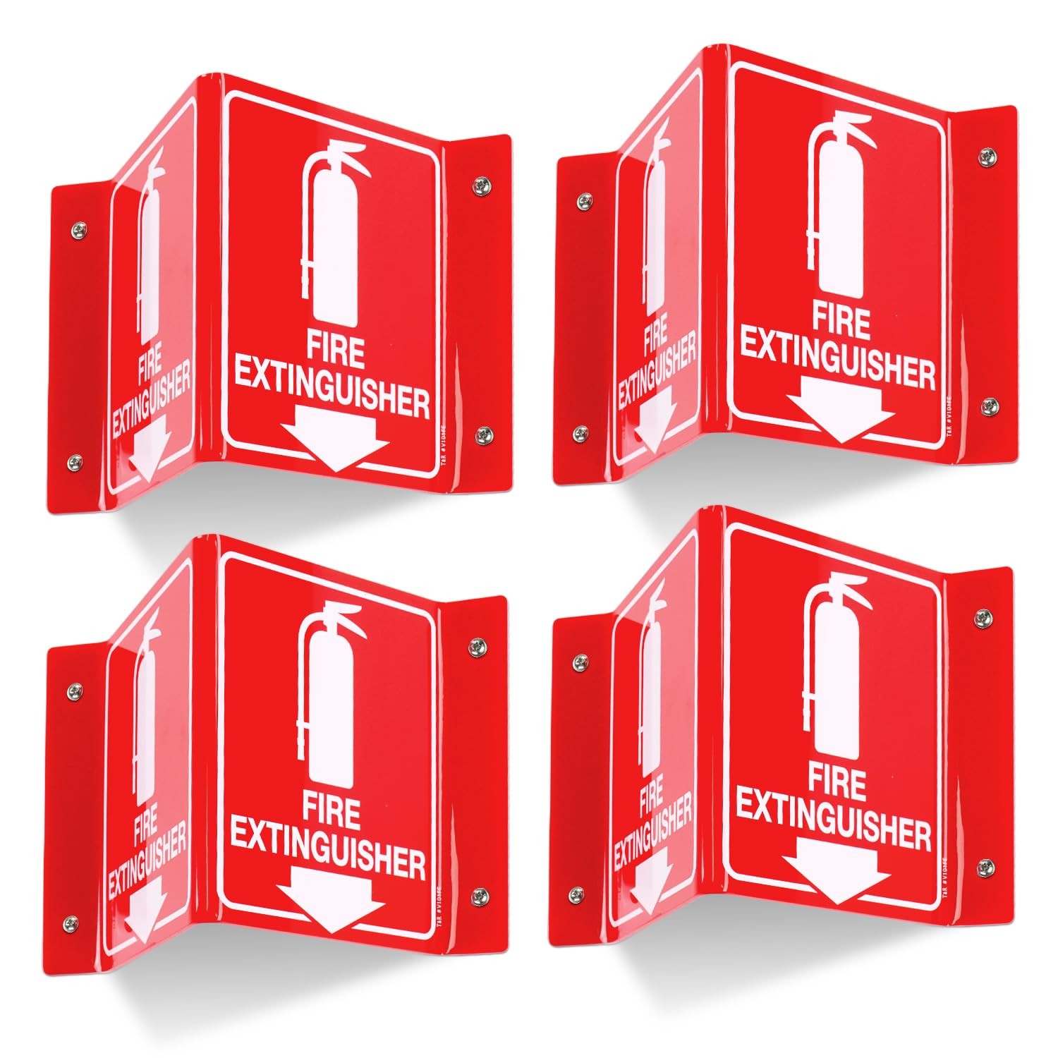 Fire Extinguisher Sign, Fire Extinguisher with Down Arrow 4 Pack 8 x 6 Inch…
