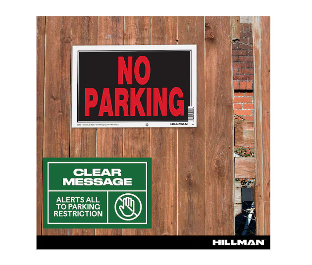 Hillman No Parking 8-in x 12-in Plastic Prohibited Sign