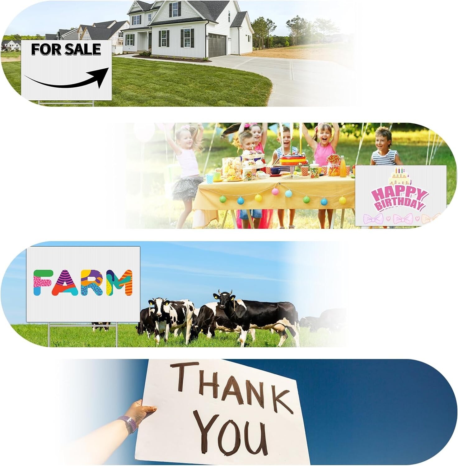 Blank Yard Signs with Stakes,20 Pack 16 x 12&Prime; White Yard Sign Corrugated Plas…