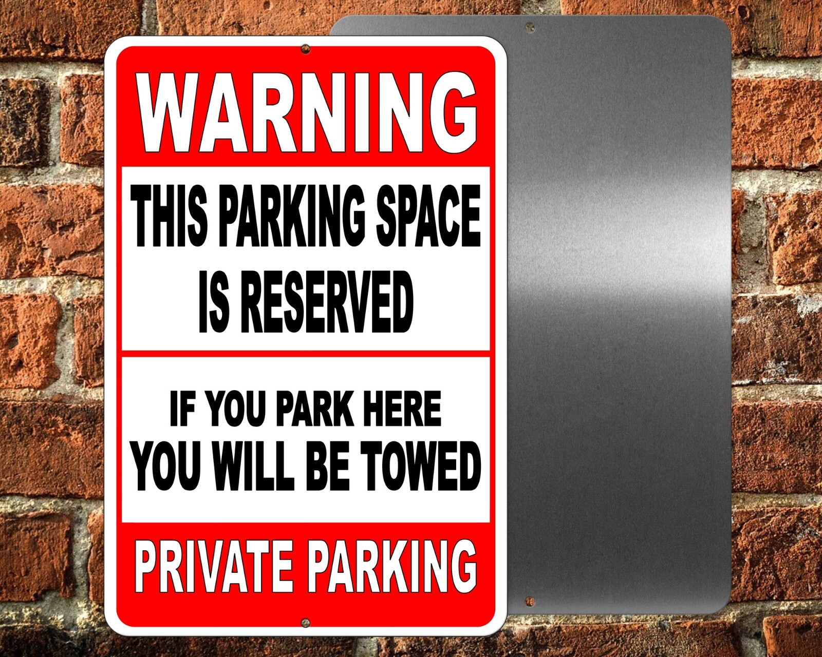This Parking Space Reserved Park Here You Will Be Towed Sign METAL 3 SIZES SNP18
