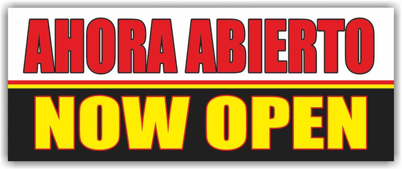 AHORA ABIERTO NOW OPEN Advertising Banner Vinyl Mesh Sign Welcome Bienvenidas
