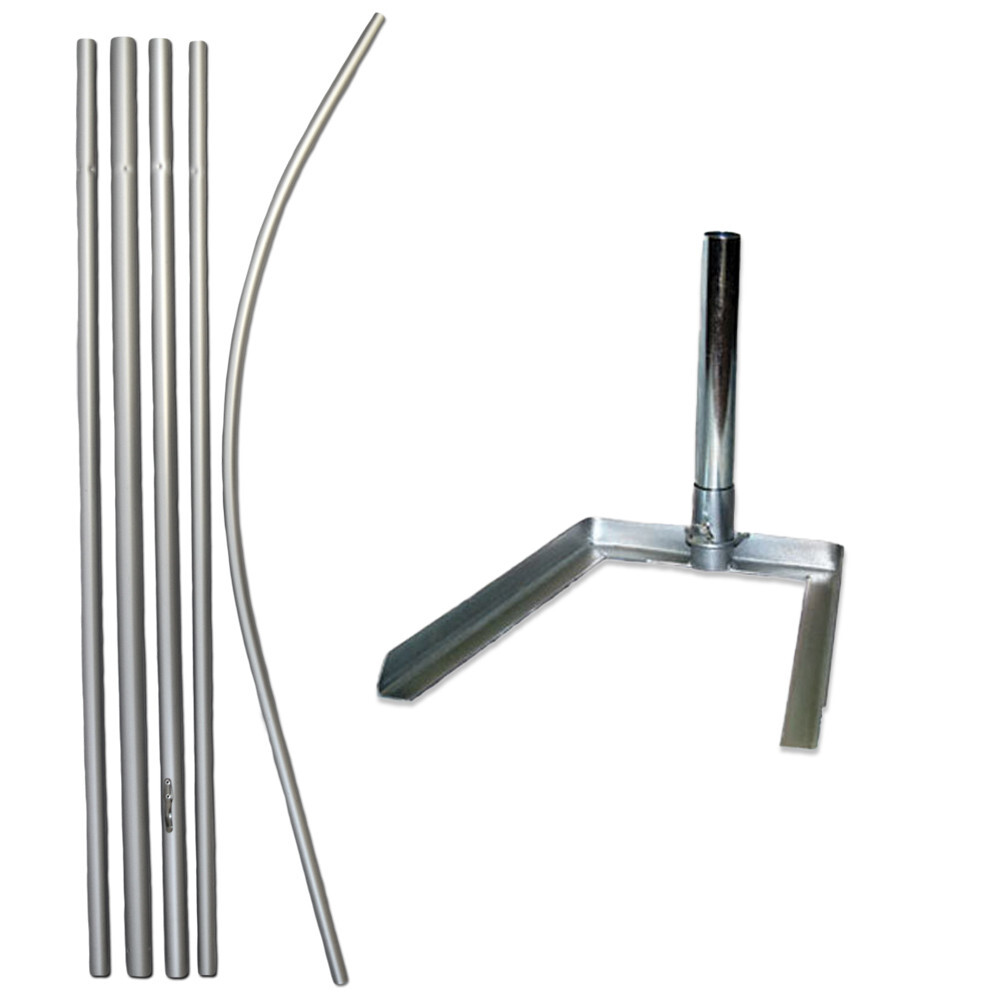 16ft Swooper Pole Super Pole Feather Flag Pole Kit with Tire Base Pole Kit