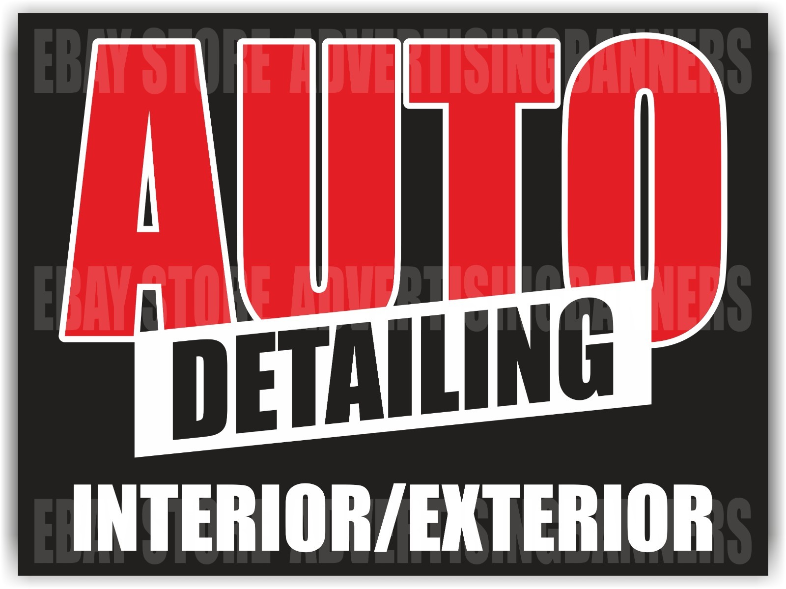 AUTO DETAILING Yard Sign with H-Stakes Car Wash Service Garage Interior Exterior