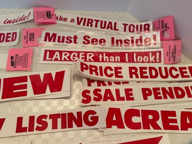 Lot of 106 Realtor Real Estate Peel & Stick RIDER SIGNS Sale Pending New Price +