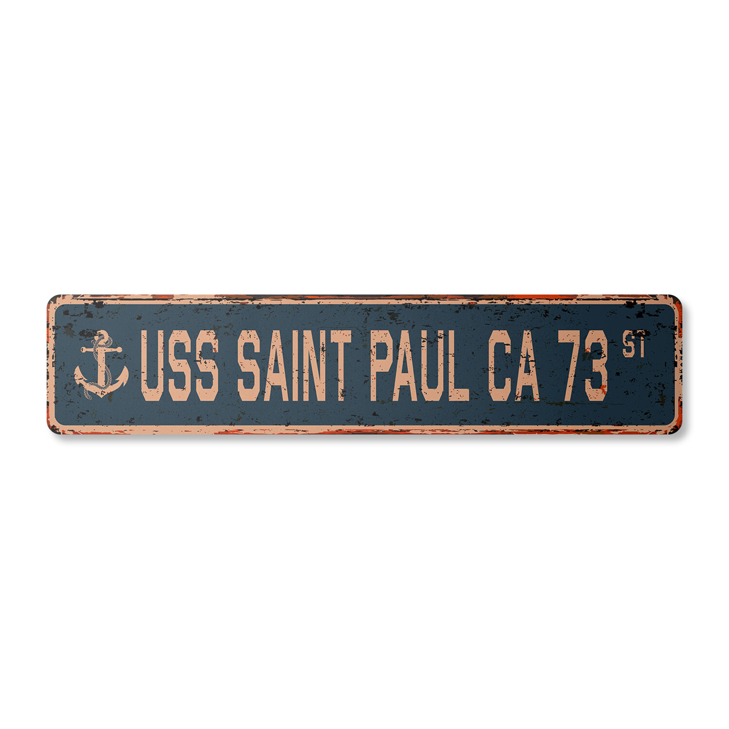 USS SAINT PAUL CA 73 Vintage Street Sign us navy ship veteran sailor rustic gift