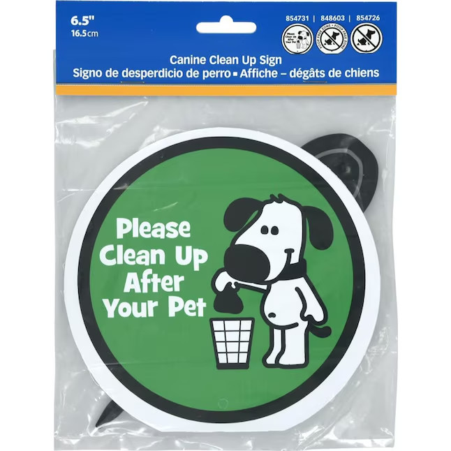 Hillman Canine Clean Up – with Stake 8-in x 6-in Plastic Pet Sign