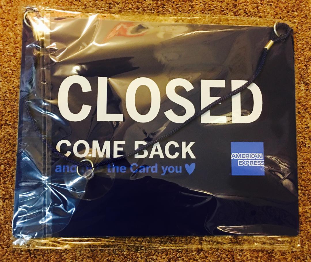 New OPEN CLOSED Sign American Express Open/Closed Sign 11 x 8.5 in No Tax