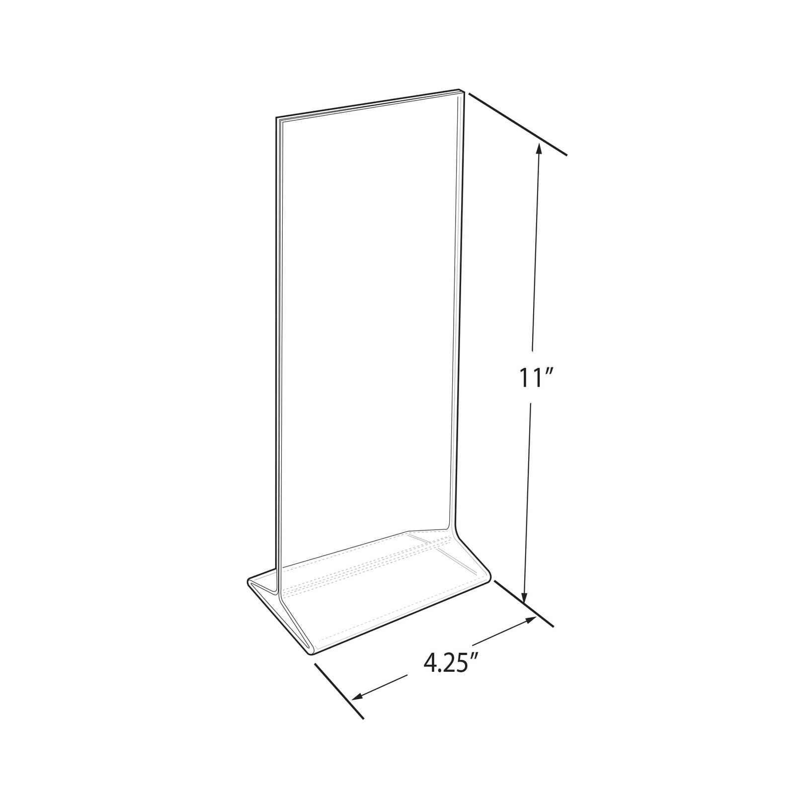 Azar Displays 142745 4.25&Prime; W x 11&Prime; H 4.25 in W x 11 H Vertical, Clear