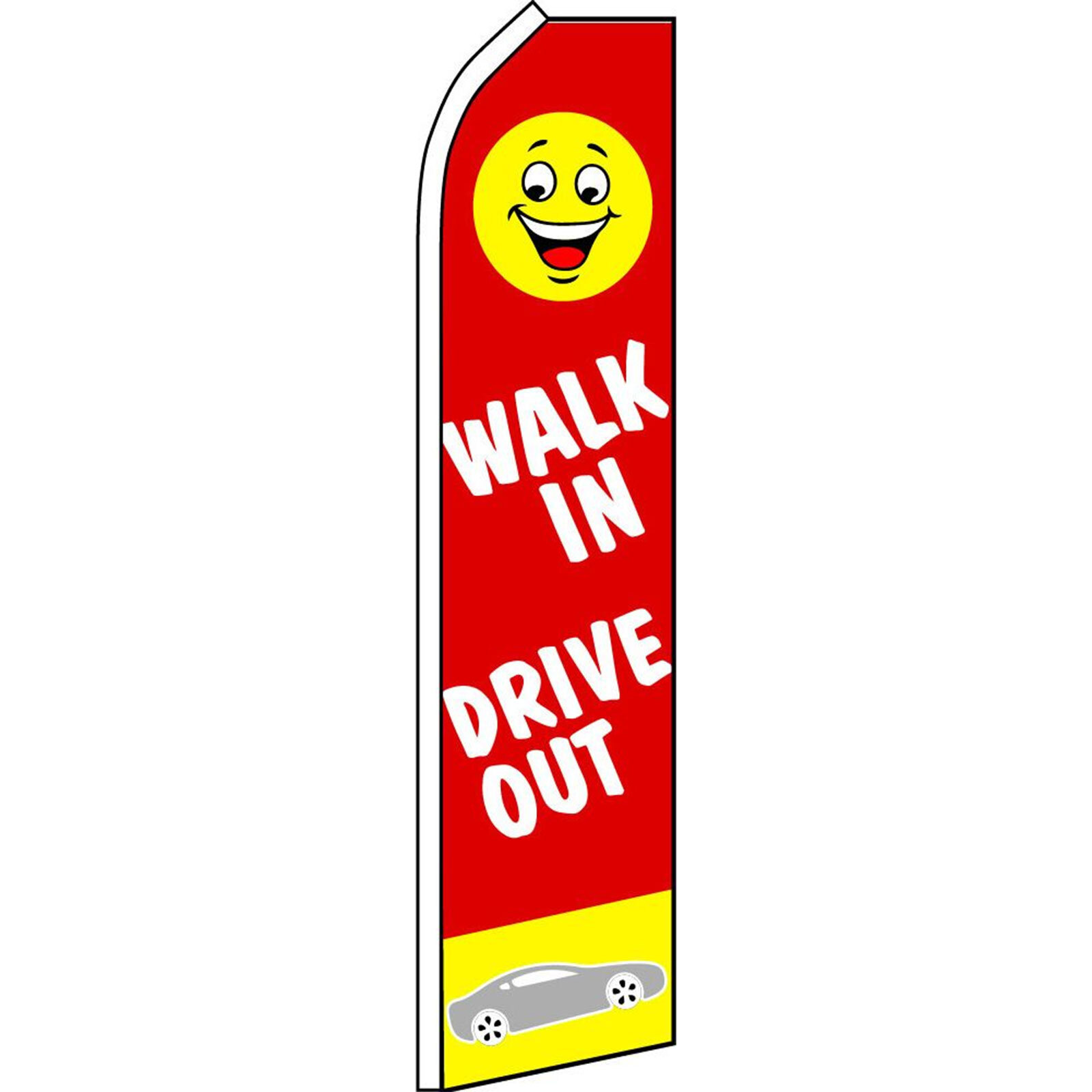 Walk In 2 1/2 ft X 11 1/2 ft Polyester Swooper Flag