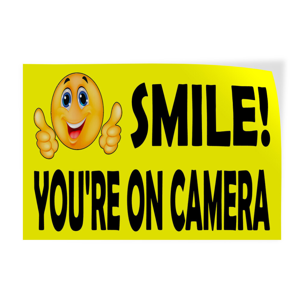 Decal Stickers Smile You Are on Camera Vinyl Store Sign Label Hobbies