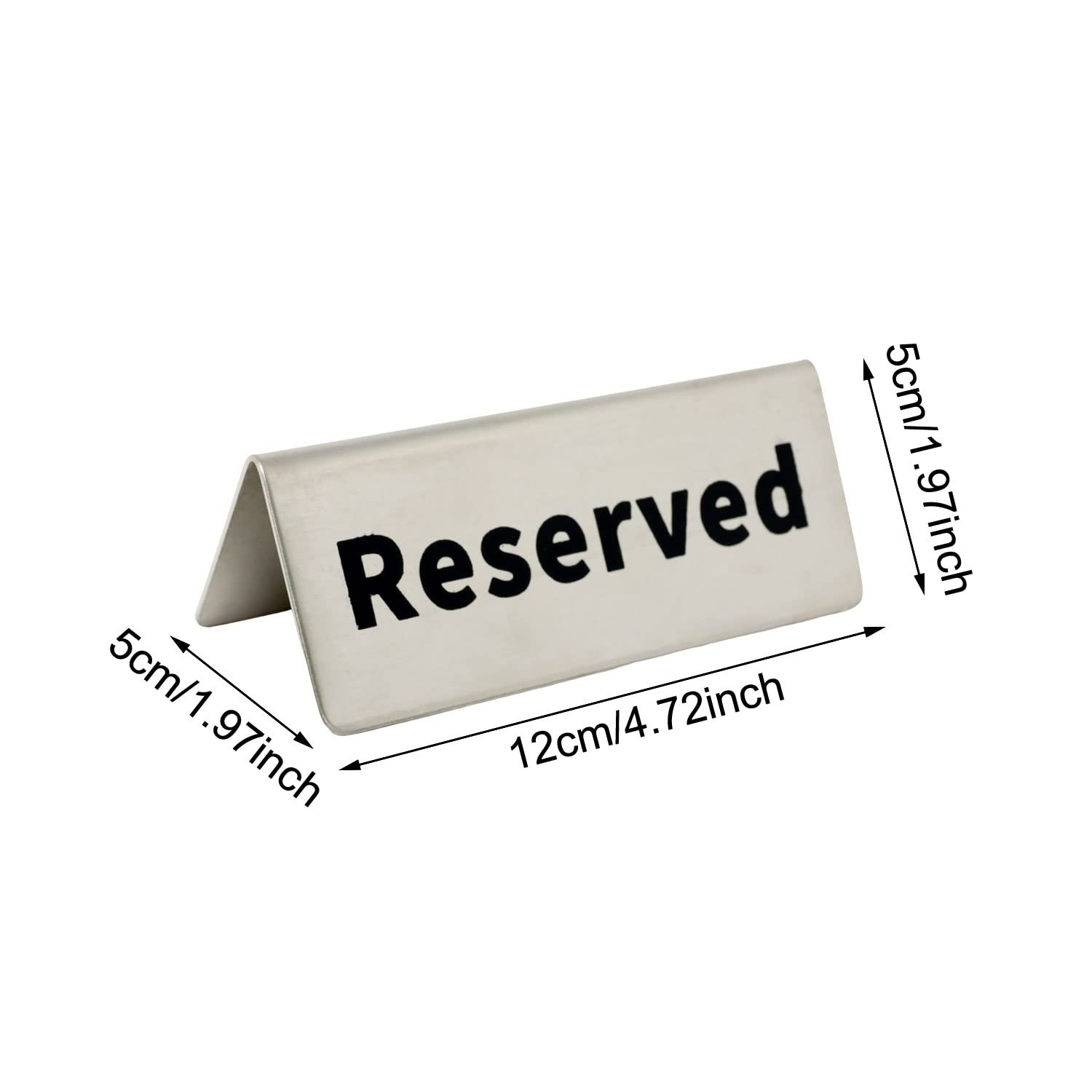2PCS Double Side Reserved Table Signs Tent Stainless Steel Desk Logo Indicato…