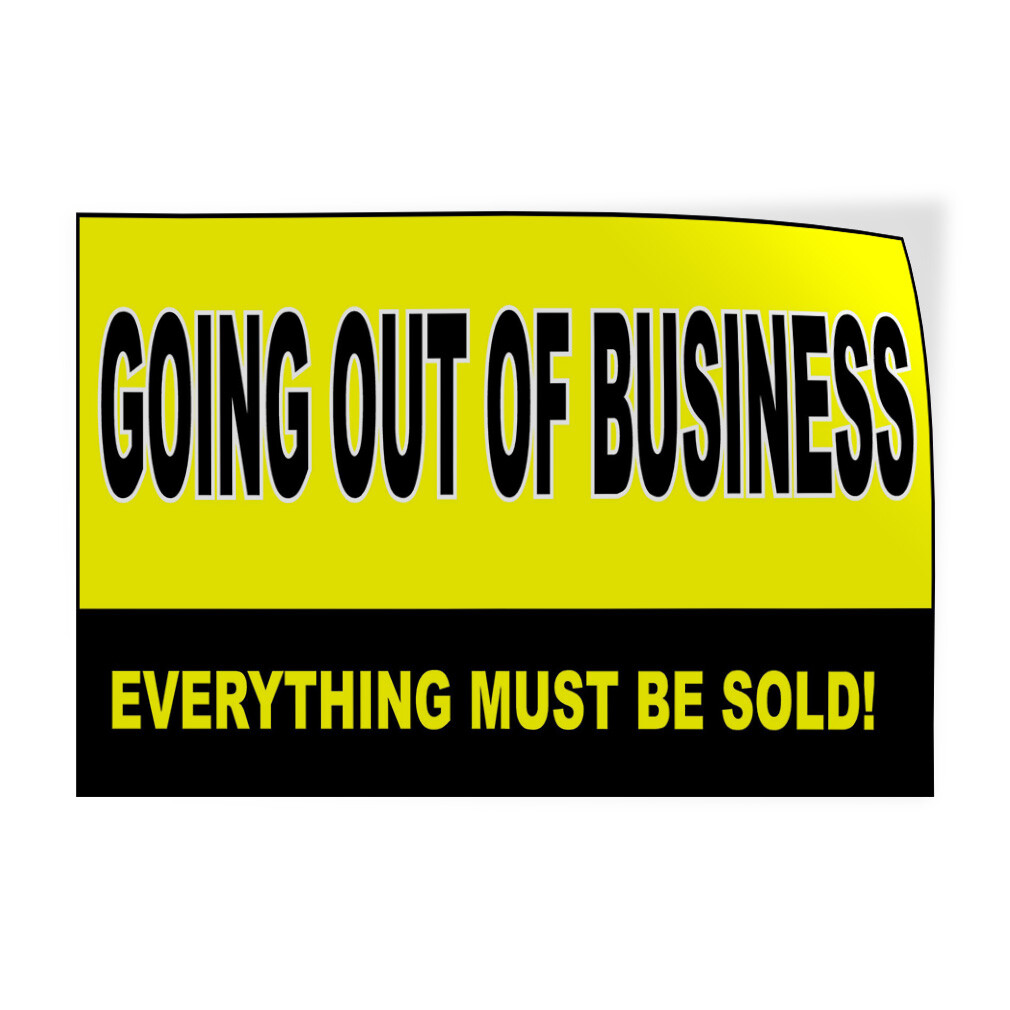 Decal Stickers Going out of Business Everything Must Be Sold Store Sign Label