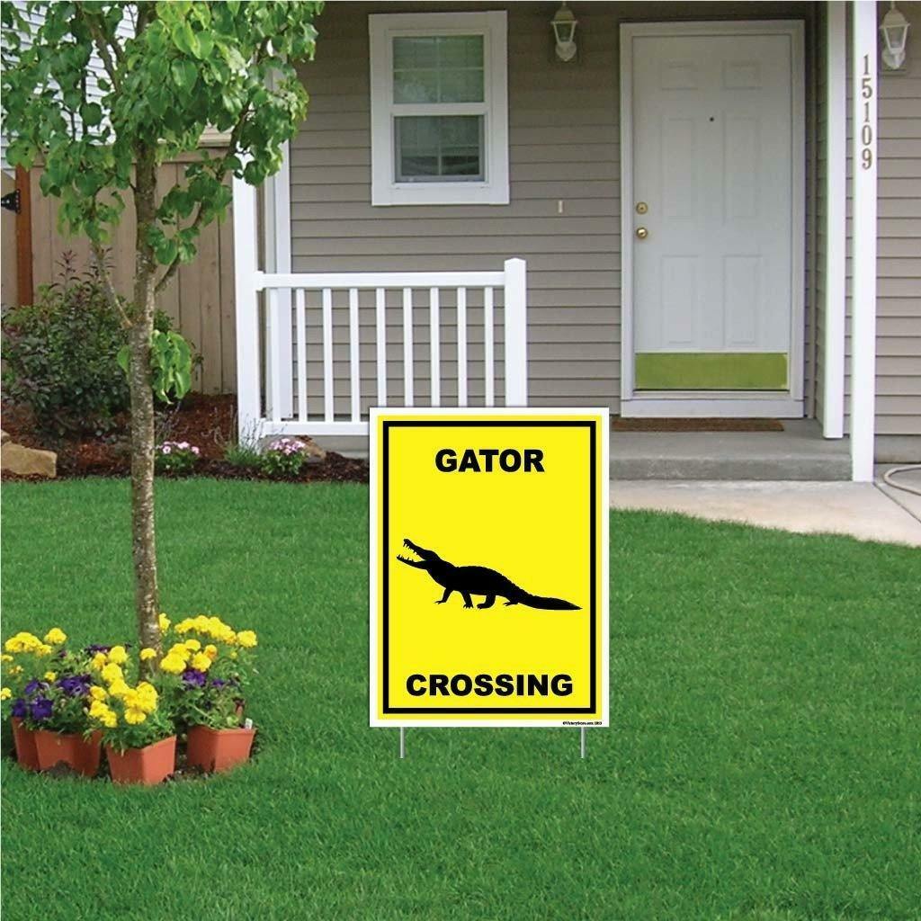 Gator Crossing Sign or Sticker – Multiple Size & Material Options!