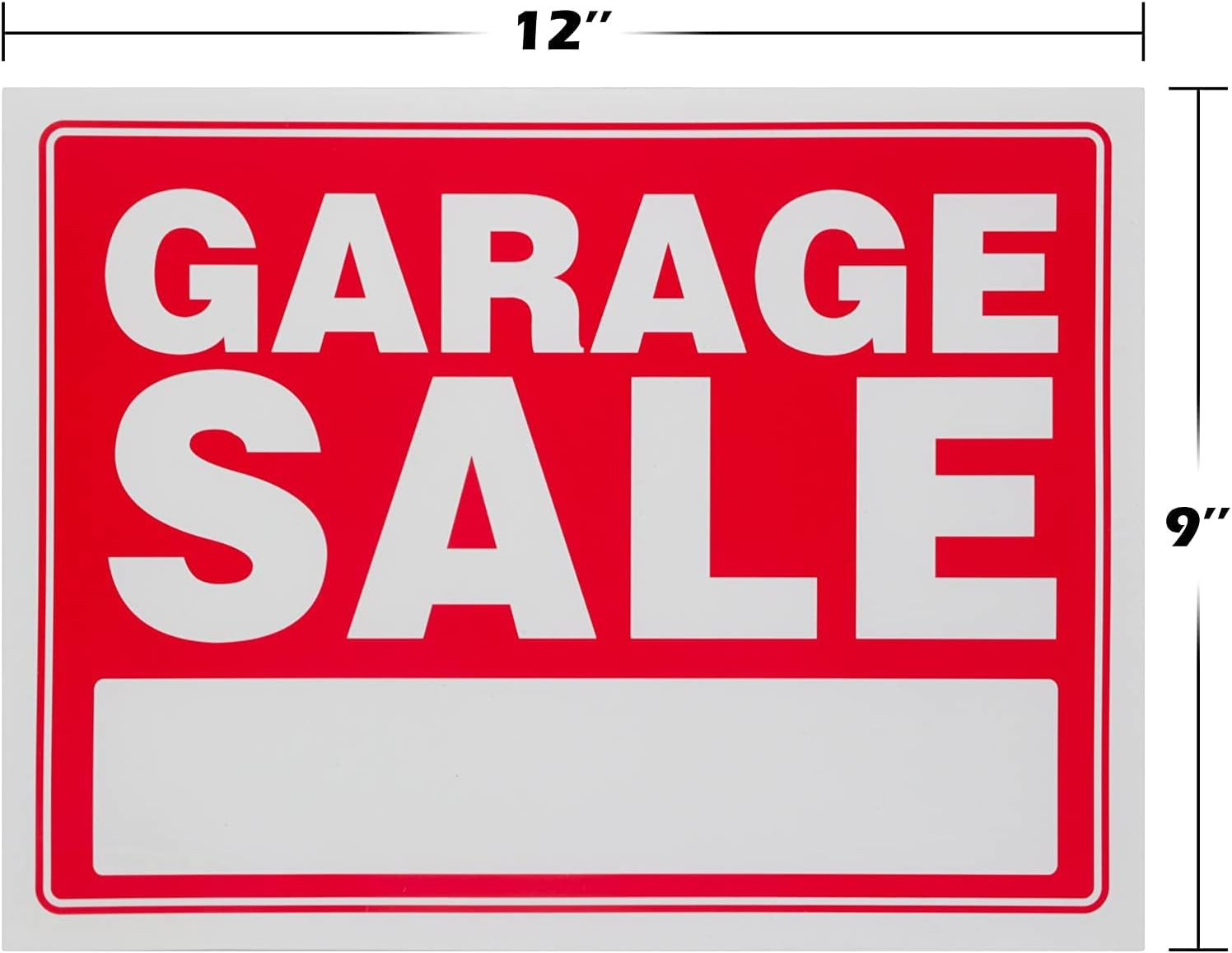 Ram-Pro Garage Sign Red Yard Street Signs – 9 X 12 Inch Plastic Banner Labels fo