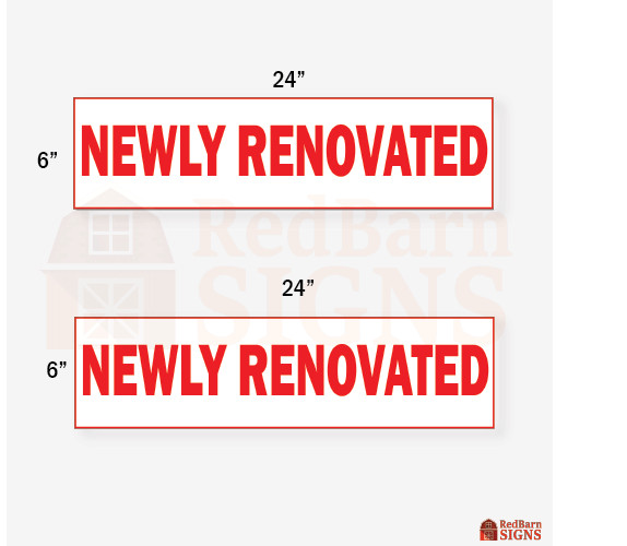 Newly Renovated 6&Prime;x24&Prime; REAL ESTATE RIDER SIGNS Double Sided 2PK Visible Durable