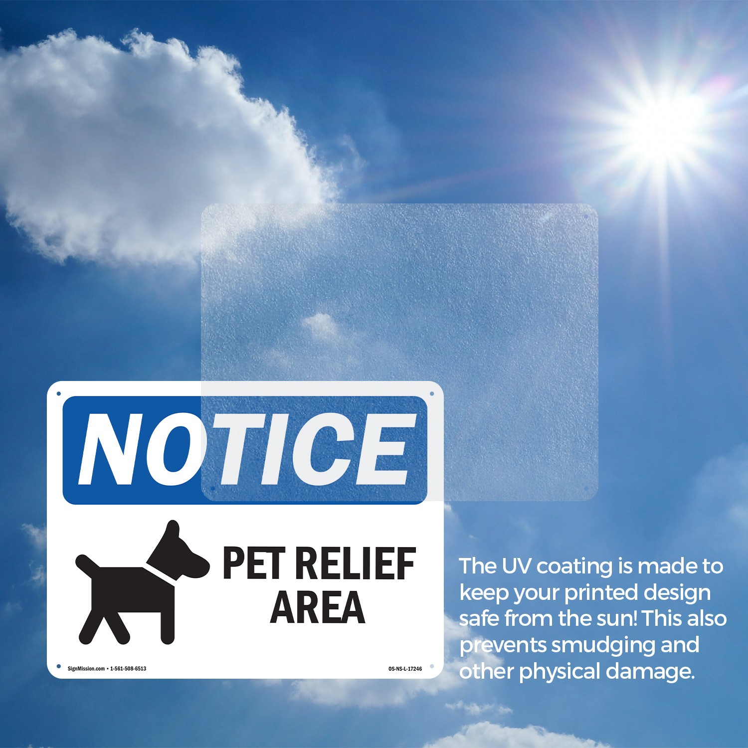 Pet Relief Area OSHA Notice Sign Metal, Plastic, Or Decal – 5 or 10 Pack