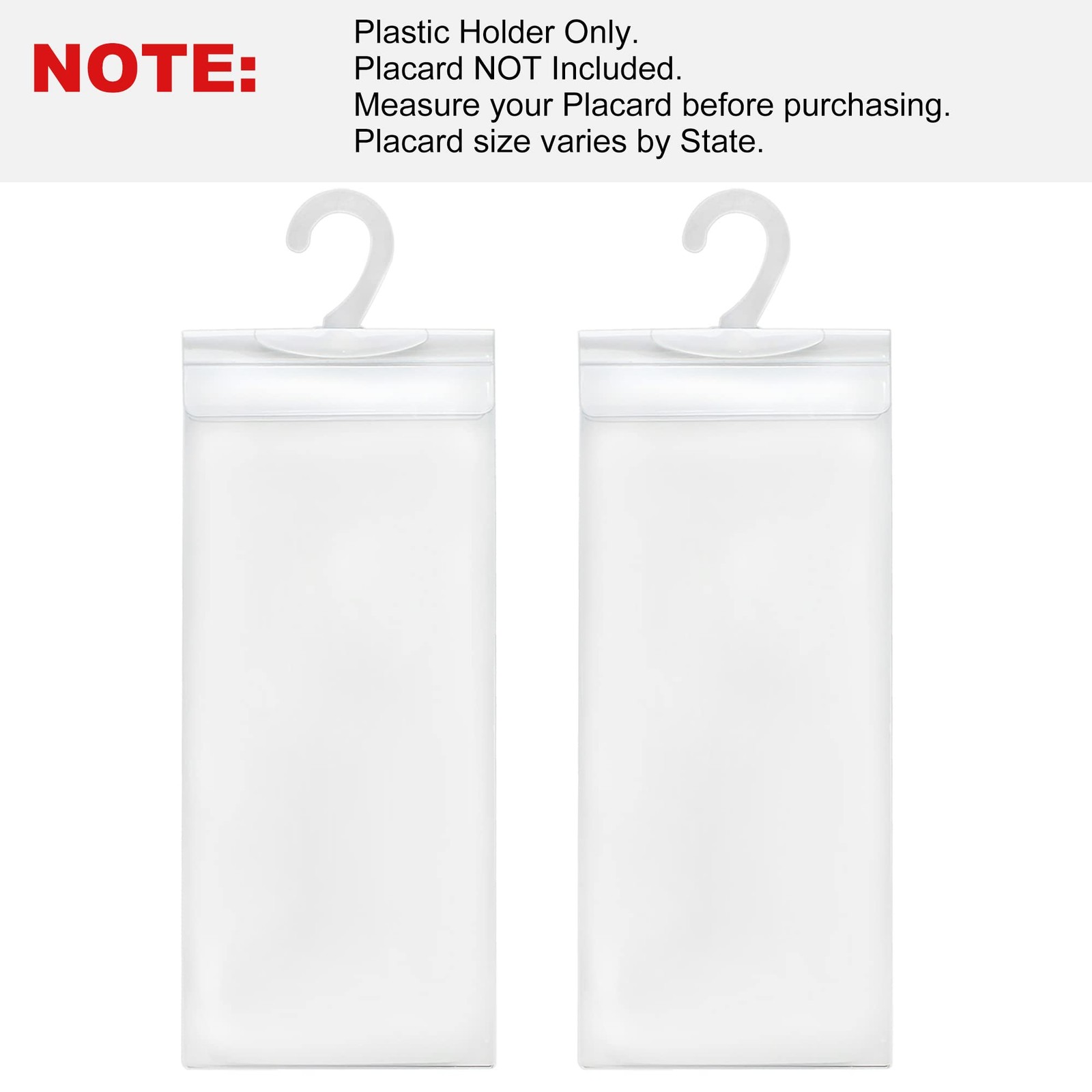 LotFancy Handicap Placard Holder, Ultra Transparent Disabled Pack of 2, clear