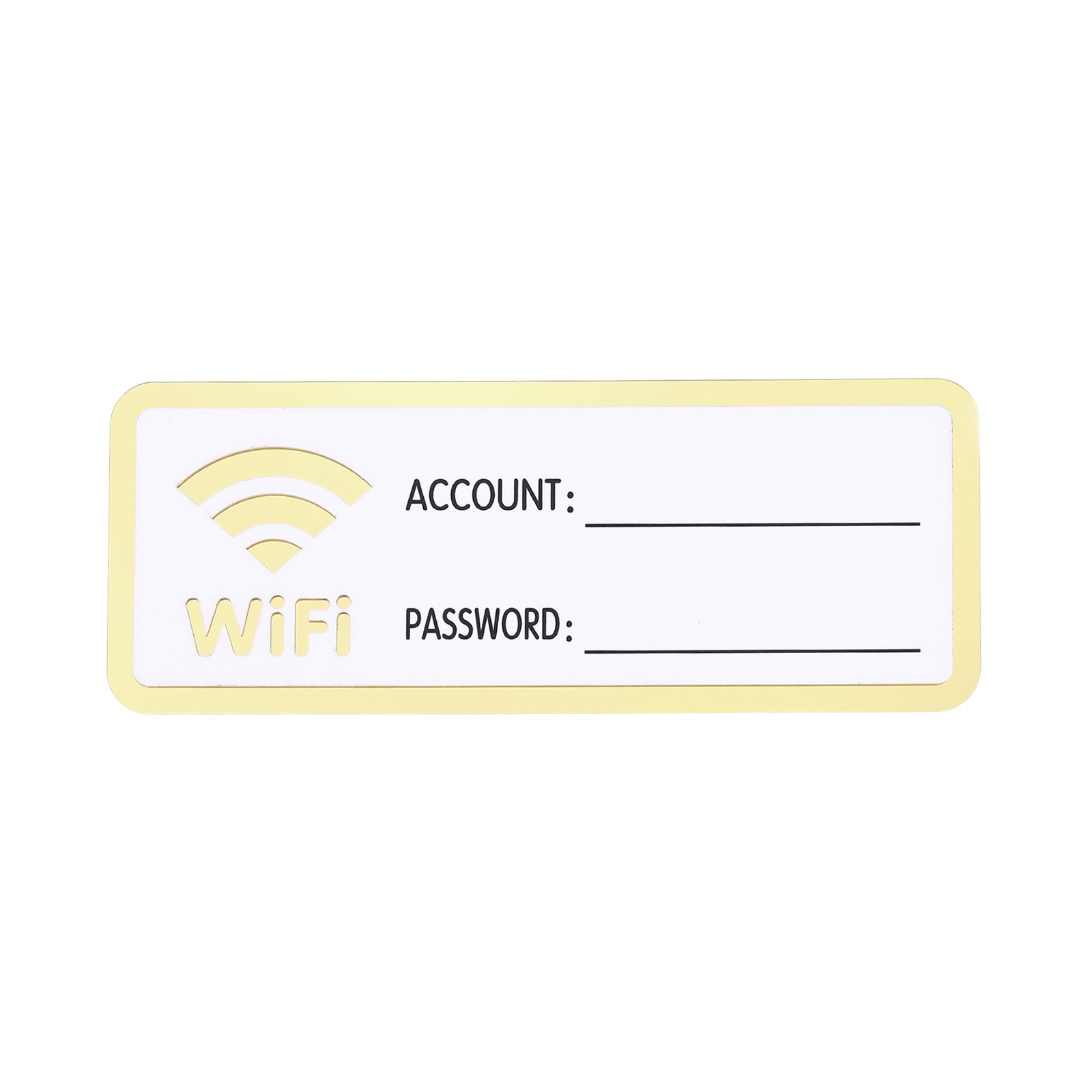 8&Prime; x 3&Prime; Wifi Password Sign, 1 Pcs Acrylic WiFi Sign Self Adhesive, White Gold