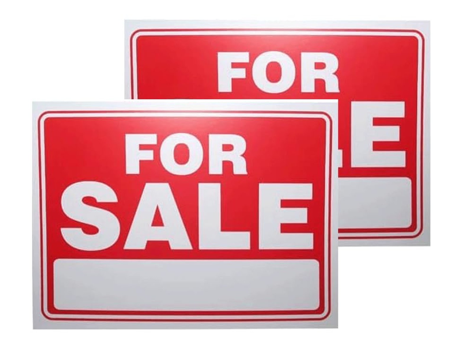 For Sale Sign 9&Prime;X12&Prime; – Plastic Waterproof Signage, Bright & Durable, Pack