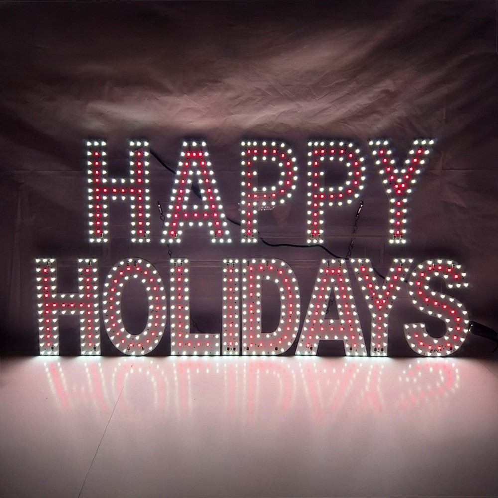 EPL Signs HAPPY HOLIDAYS Red LED Sign Business 15&Prime;x30&Prime; 1G On-Off Mode