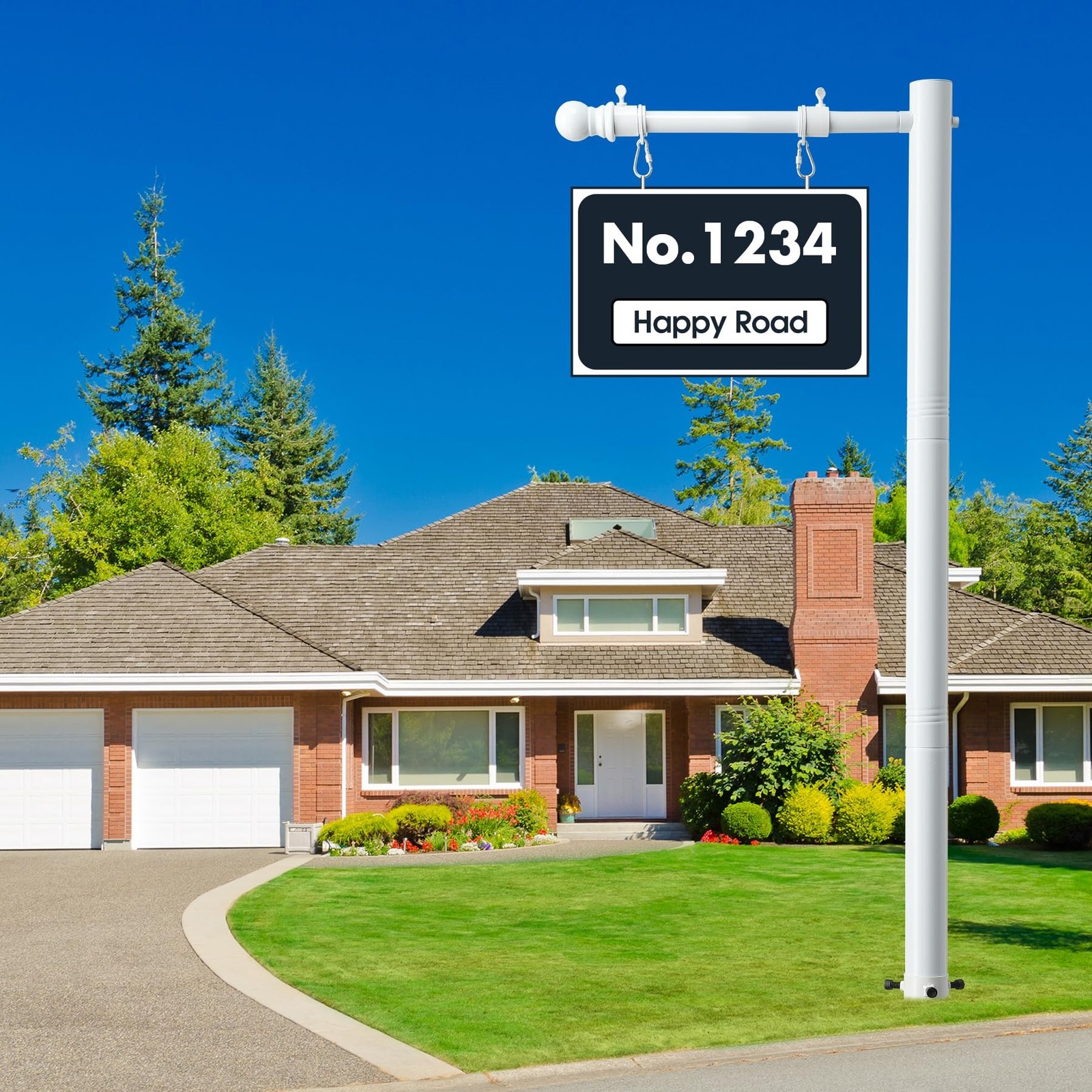 100&Prime; Heavy-Duty Alloy Real Estate Sign Post Commercial Yard Sign with 35&Prime; Arm…