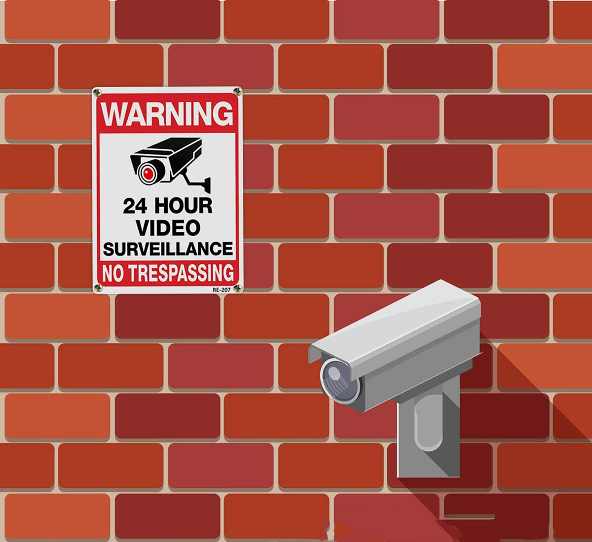 Warning Security Cameras in Use 24 Hour Video Surveillance Sign 10×14 Aluminum U