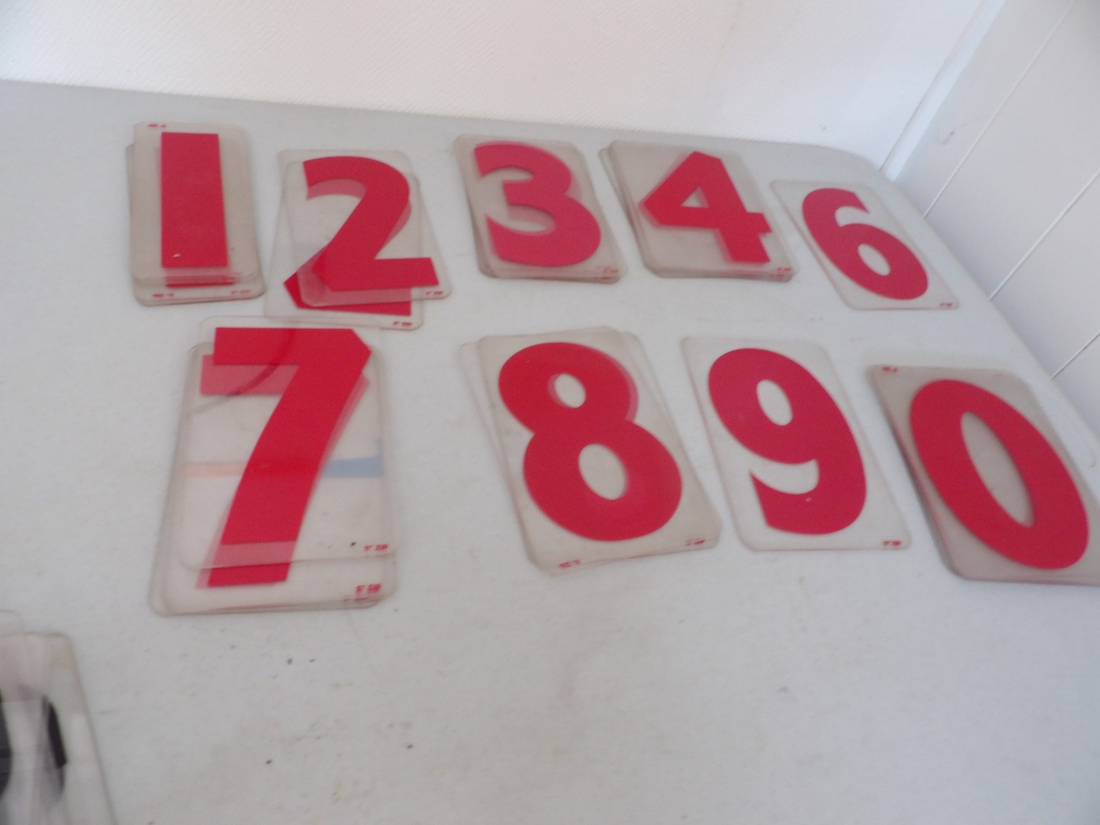 Lot of 6&Prime; Tall Red Marquee Sign Hard Plastic Numbers ( Zip Brand )