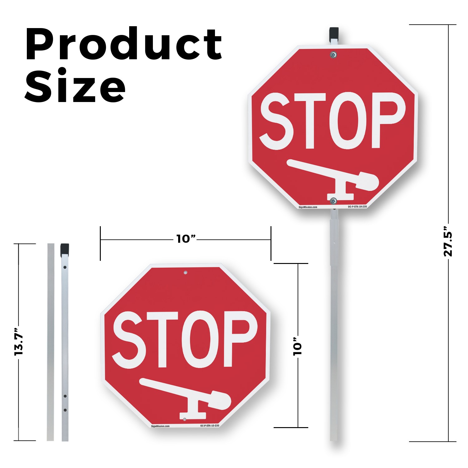 Stop Octagon Sign With Stake Weather Resistant UV Protected for Workplace