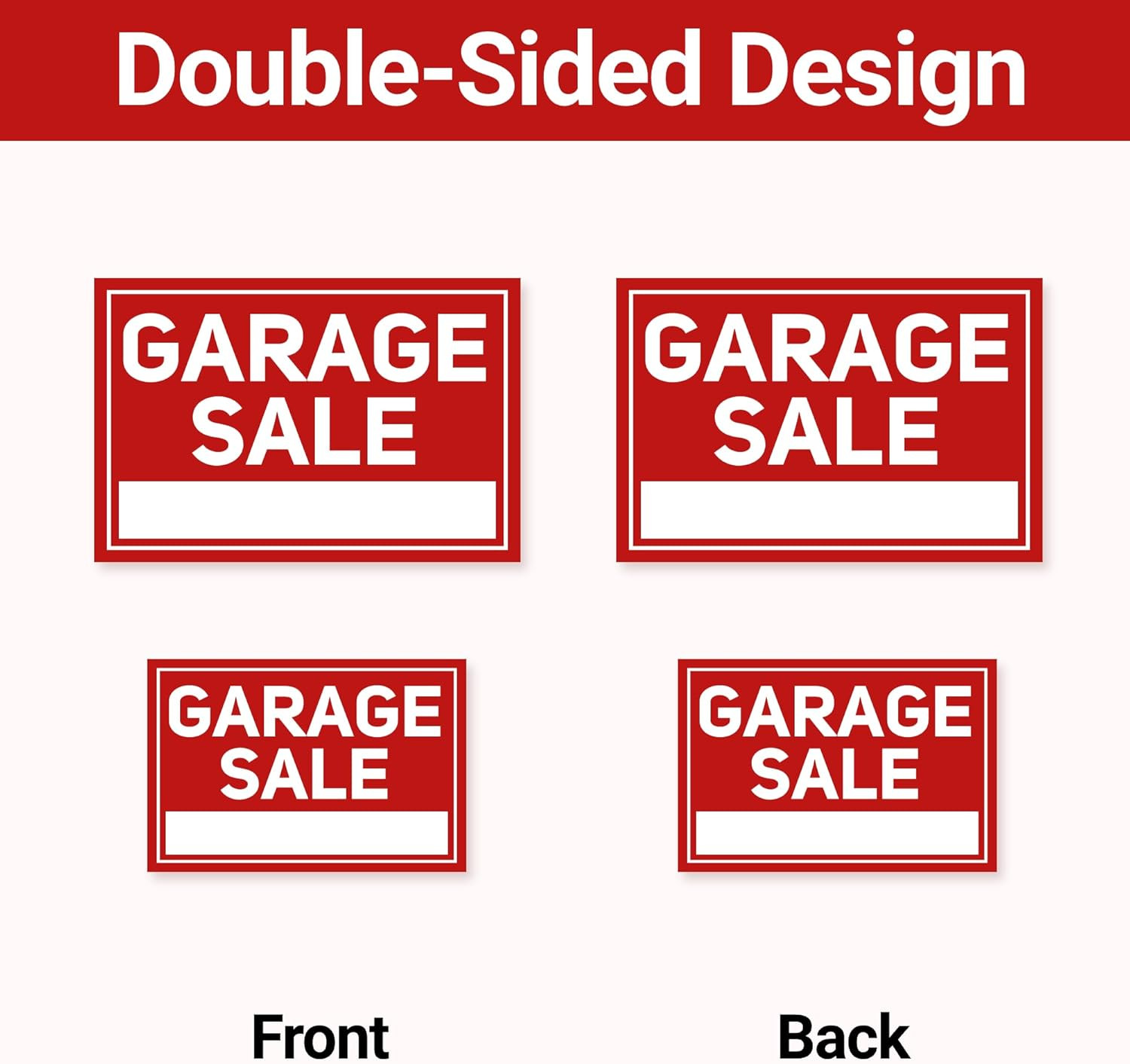6 Pcs Garage Sale Signs with Stakes, 2 Foldable Extra-Large Garage Sale Signs 24