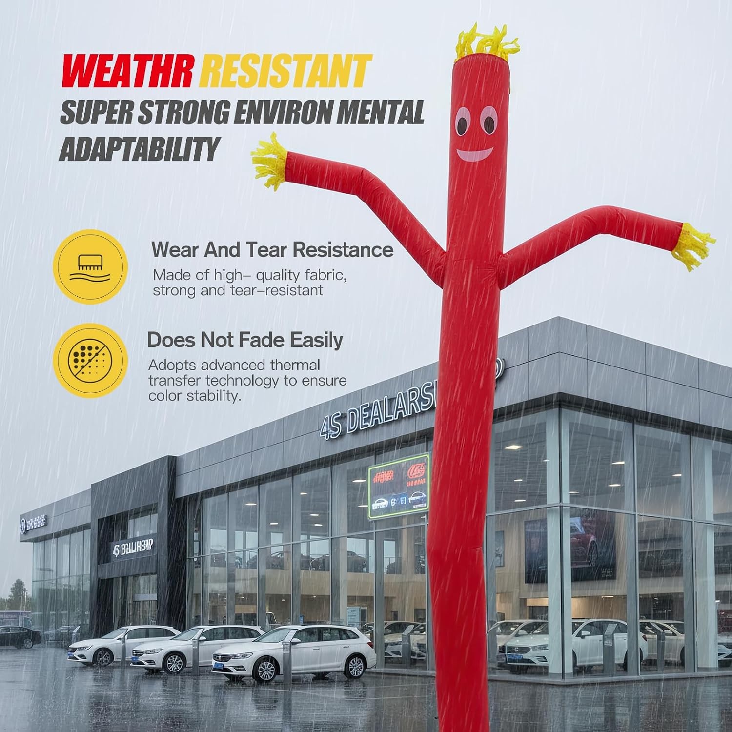 20ft Red Air Tube Dancer Inflatable Waving Tube Man – Eye-Catching Replacement W