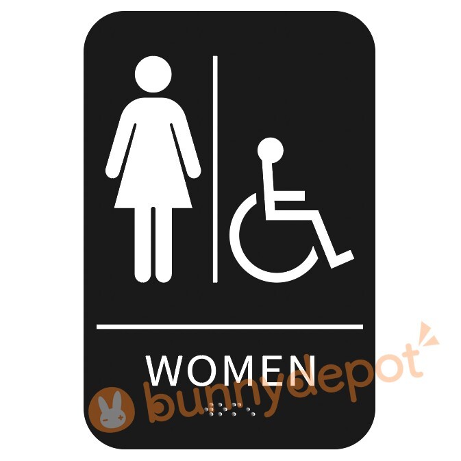Citybasics ADA Braille Restroom Sign Self Adhesive Signage with 3M Tape 9&Prime; x 6&Prime;