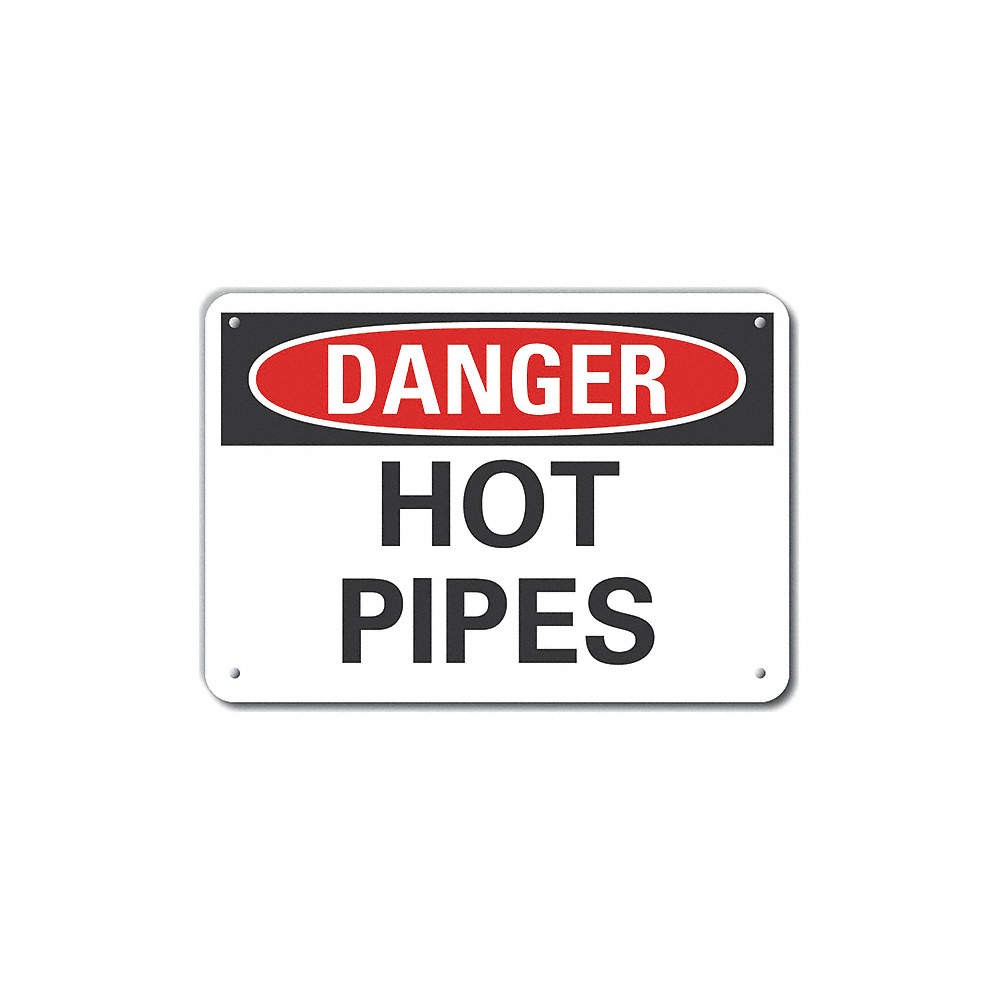 LYLE LCU4-0328-NA_10X7 Danger Sign,7 in x 10 in,Aluminum 63JT68