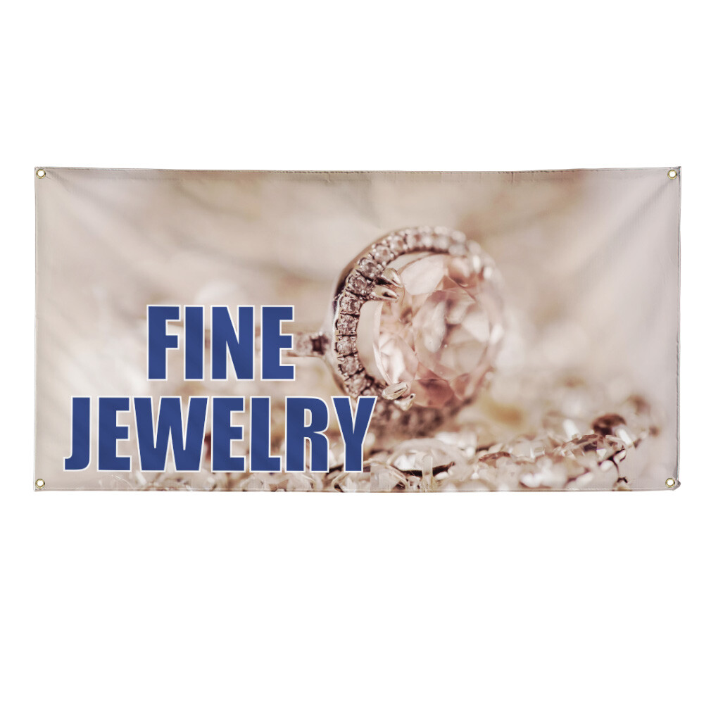 Vinyl Banner Multiple Sizes Fine Jewelry Outdoor Advertising Printing A Business