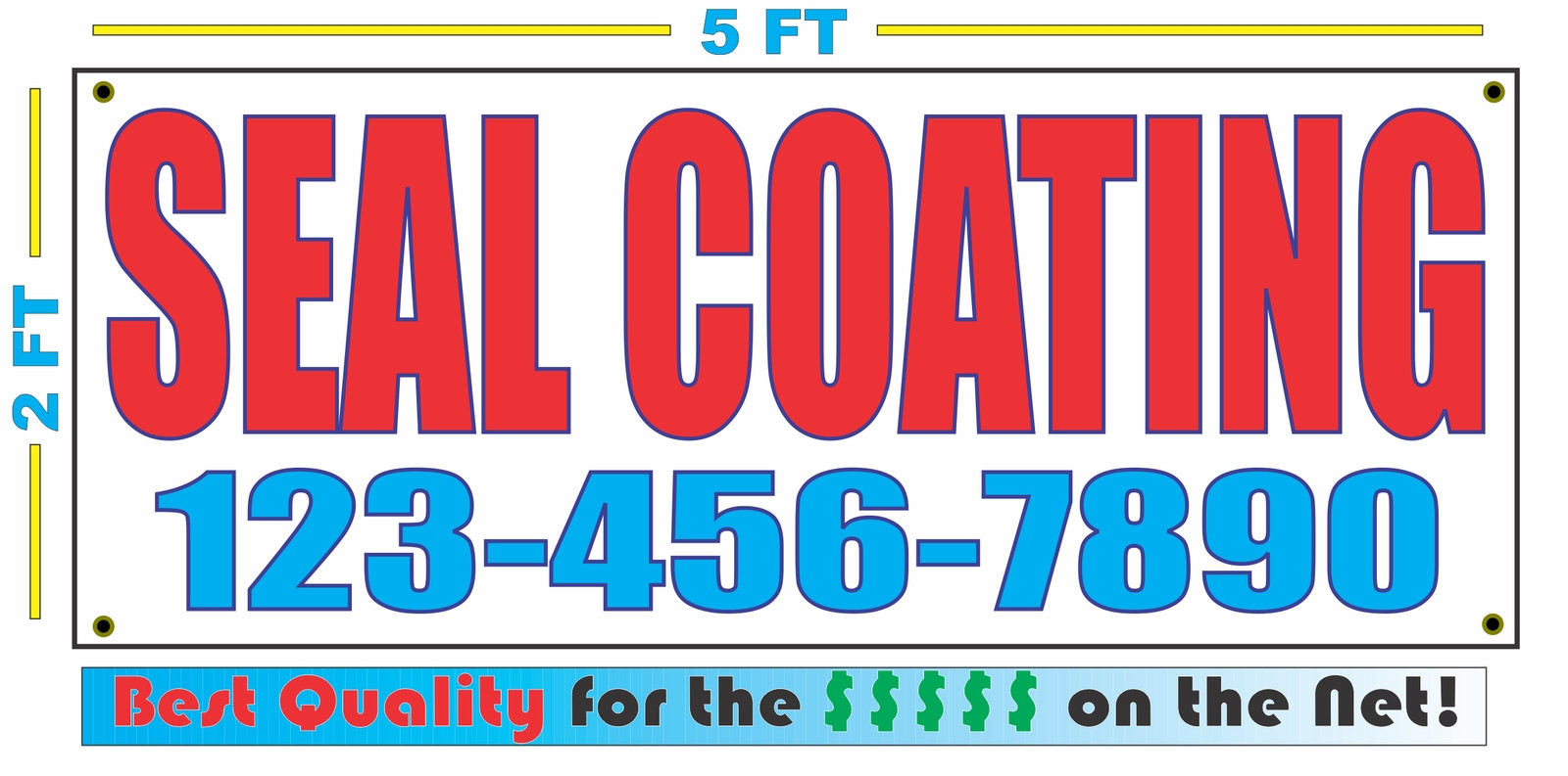 SEAL COATING w/ CUSTOM PHONE Banner Sign NEW Larger Size High Quality!