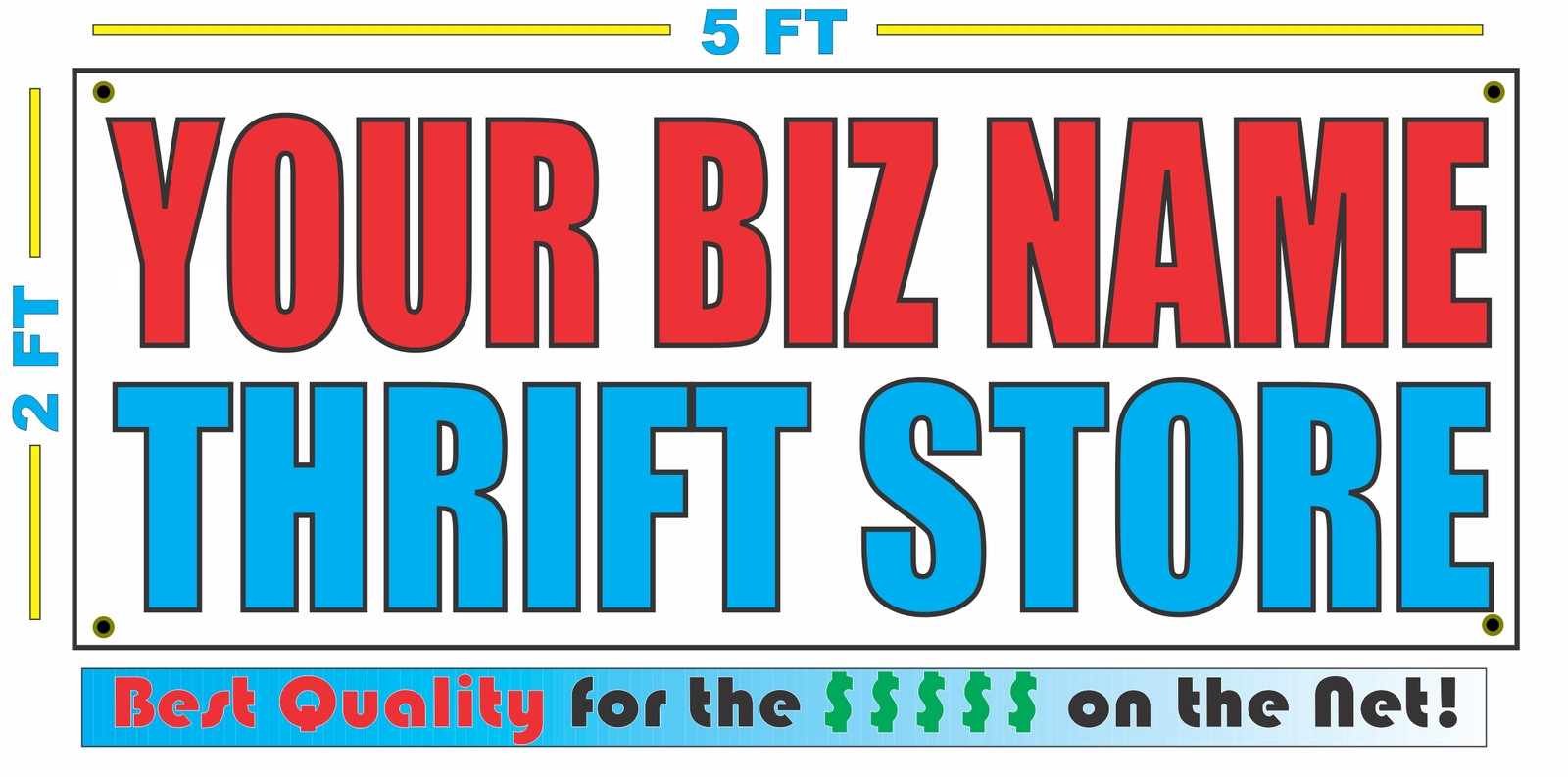 CUSTOM NAME THRIFT STORE Banner Sign NEW Larger Size Best Quality for the $$$