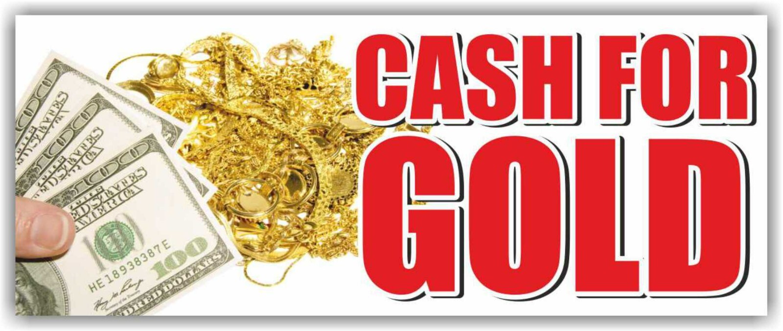 CASH for GOLD Advertising Banner Vinyl Mesh Sign pawn loan finance COMPRAMOS ORO