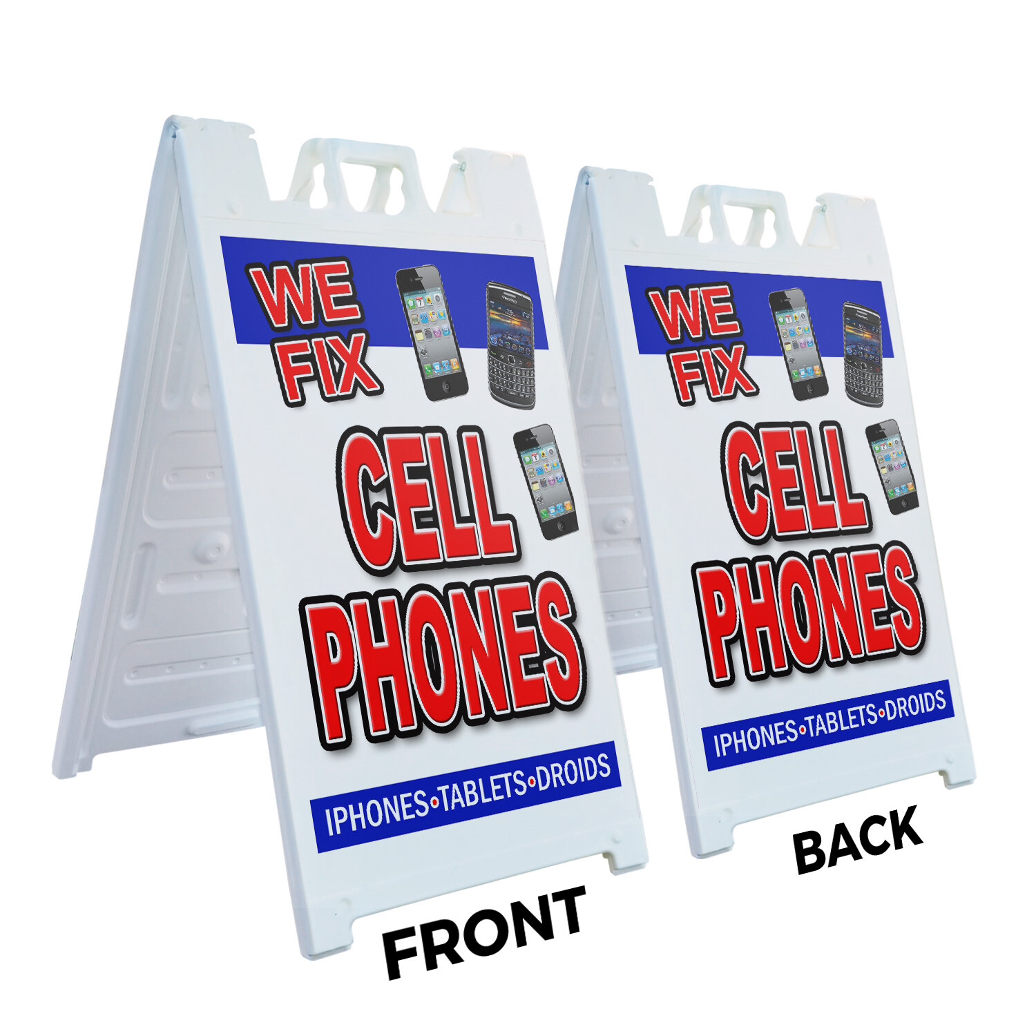 A-frame Sidewalk We Fix Cell Phones 24&Prime; x 36&Prime; Double Sided A-Frame Sidewalk Sign