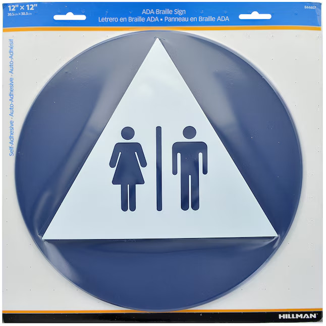 Hillman Sign Center Unisex Restroom 12-in x 12-in Plastic Restroom Sign
