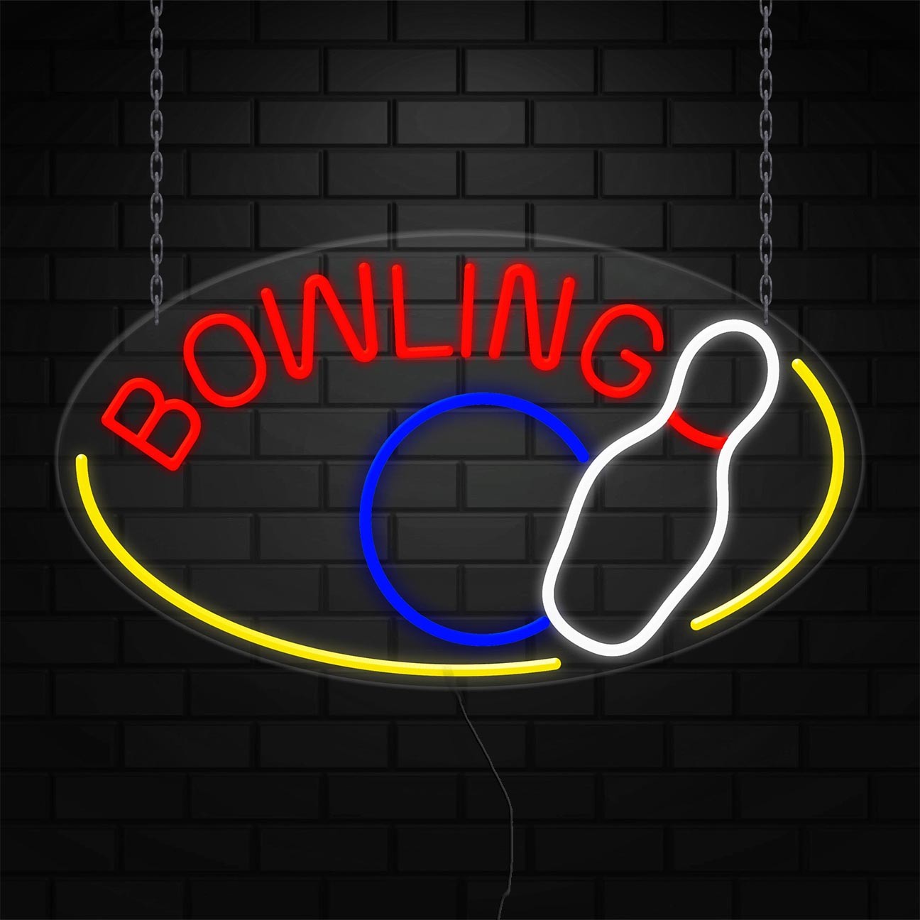 Bowling Sign for Business Displays | LED Flex Neon | 30&Prime;W x 17&Prime;H x 1&Prime;D