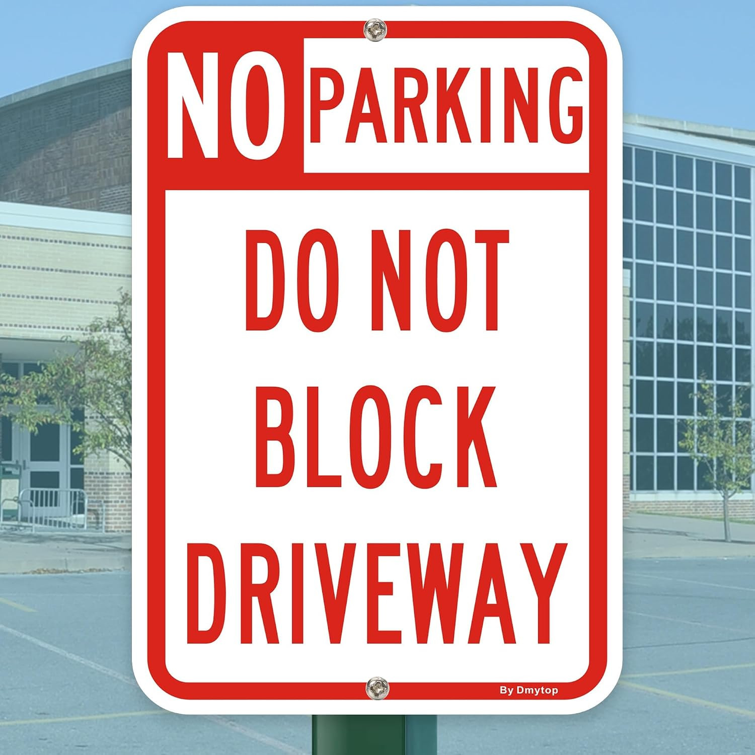 2 Pack Large No Parking Sign Do Not Block Driveway Sign, 18 X 12 Inches Rust Fre